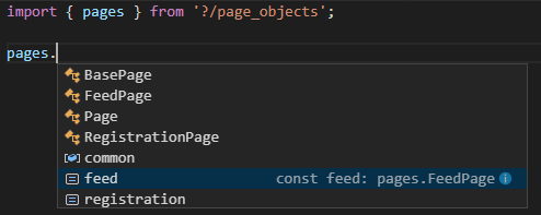 page classes and instances are available via the `page` object