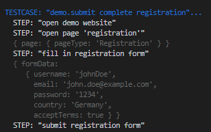 The `consoleLogLevel` set to `"steps"`